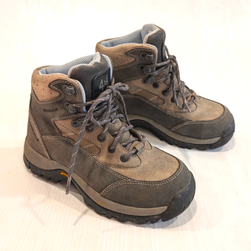 CAROLINA 4x4 ASTM steel toe tan leather lace-up work boots